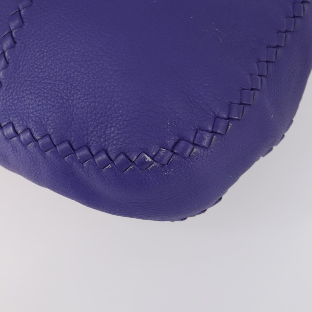 BOTTEGA VENETA INTRECCIATO Shoulder Bag Leather Purple Auth BA6187