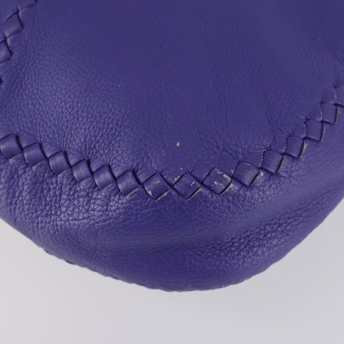 BOTTEGA VENETA INTRECCIATO Shoulder Bag Leather Purple Auth BA6187