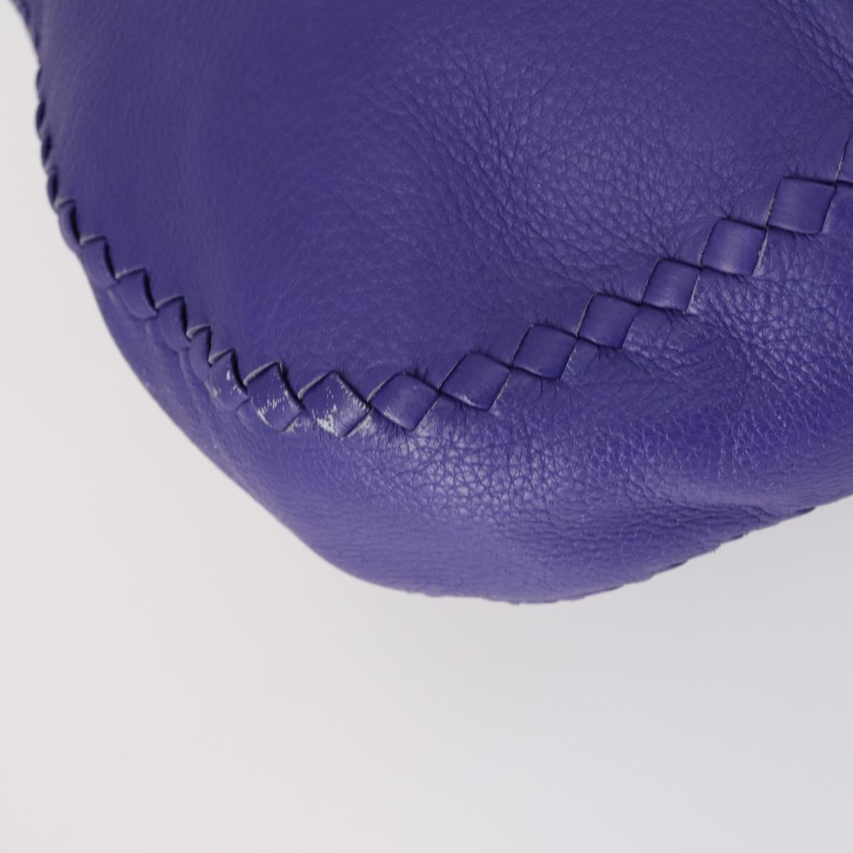 BOTTEGA VENETA INTRECCIATO Shoulder Bag Leather Purple Auth BA6187