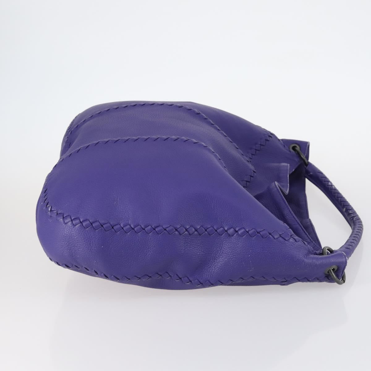 BOTTEGA VENETA INTRECCIATO Shoulder Bag Leather Purple Auth BA6187