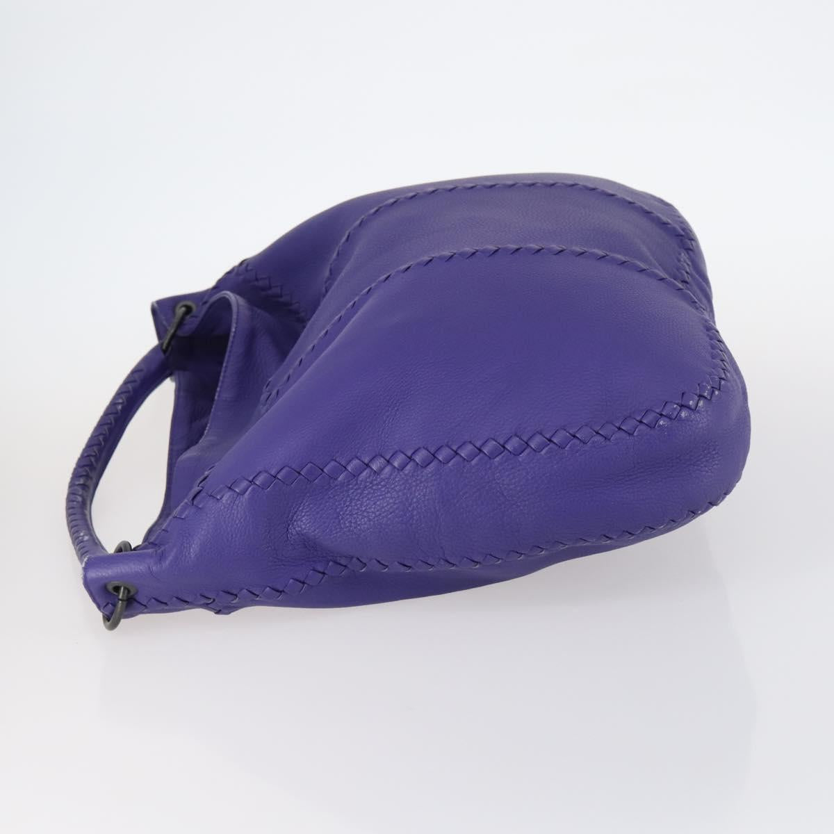 BOTTEGA VENETA INTRECCIATO Shoulder Bag Leather Purple Auth BA6187