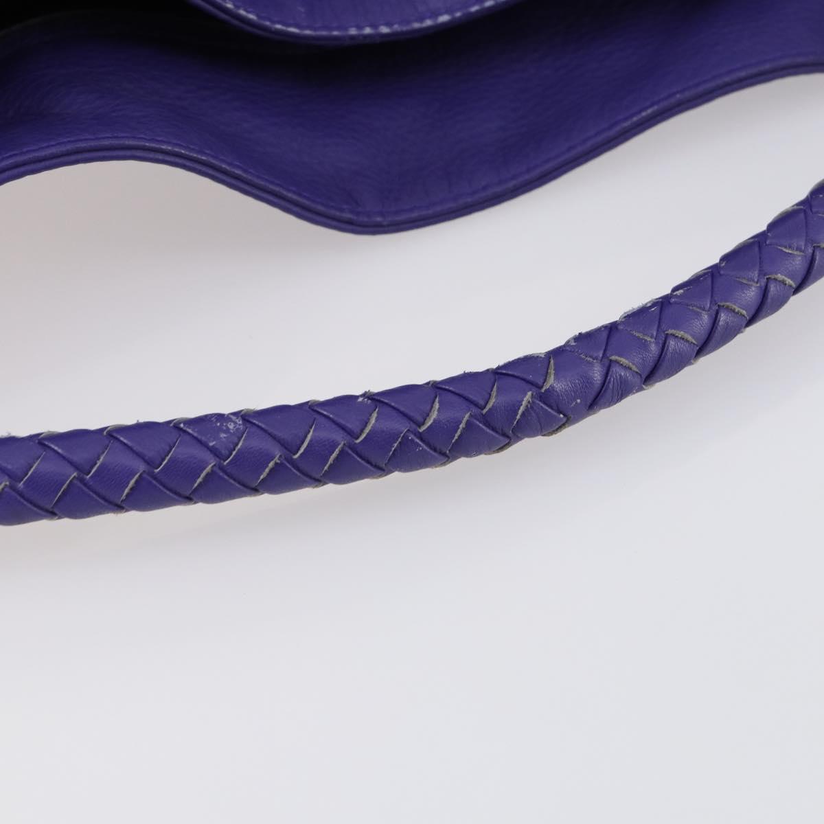 BOTTEGA VENETA INTRECCIATO Shoulder Bag Leather Purple Auth BA6187