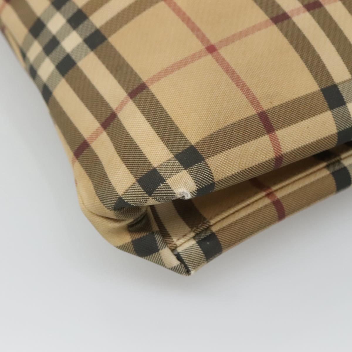 BURBERRY Nova Check Tote Bag PVC Beige Brown Auth BA619