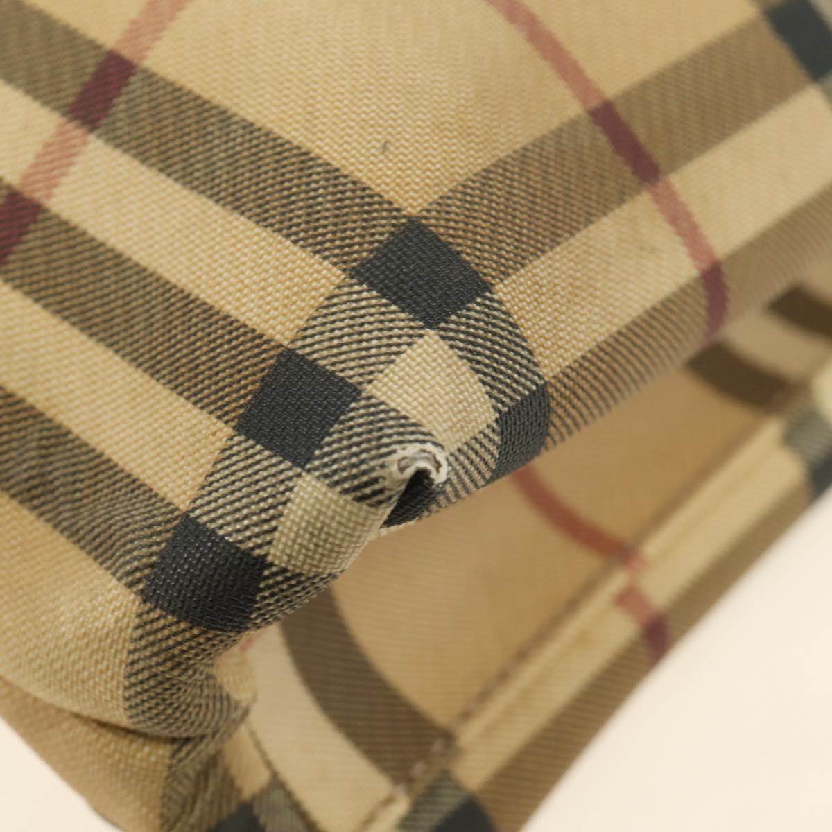 BURBERRY Nova Check Tote Bag PVC Beige Brown Auth BA619