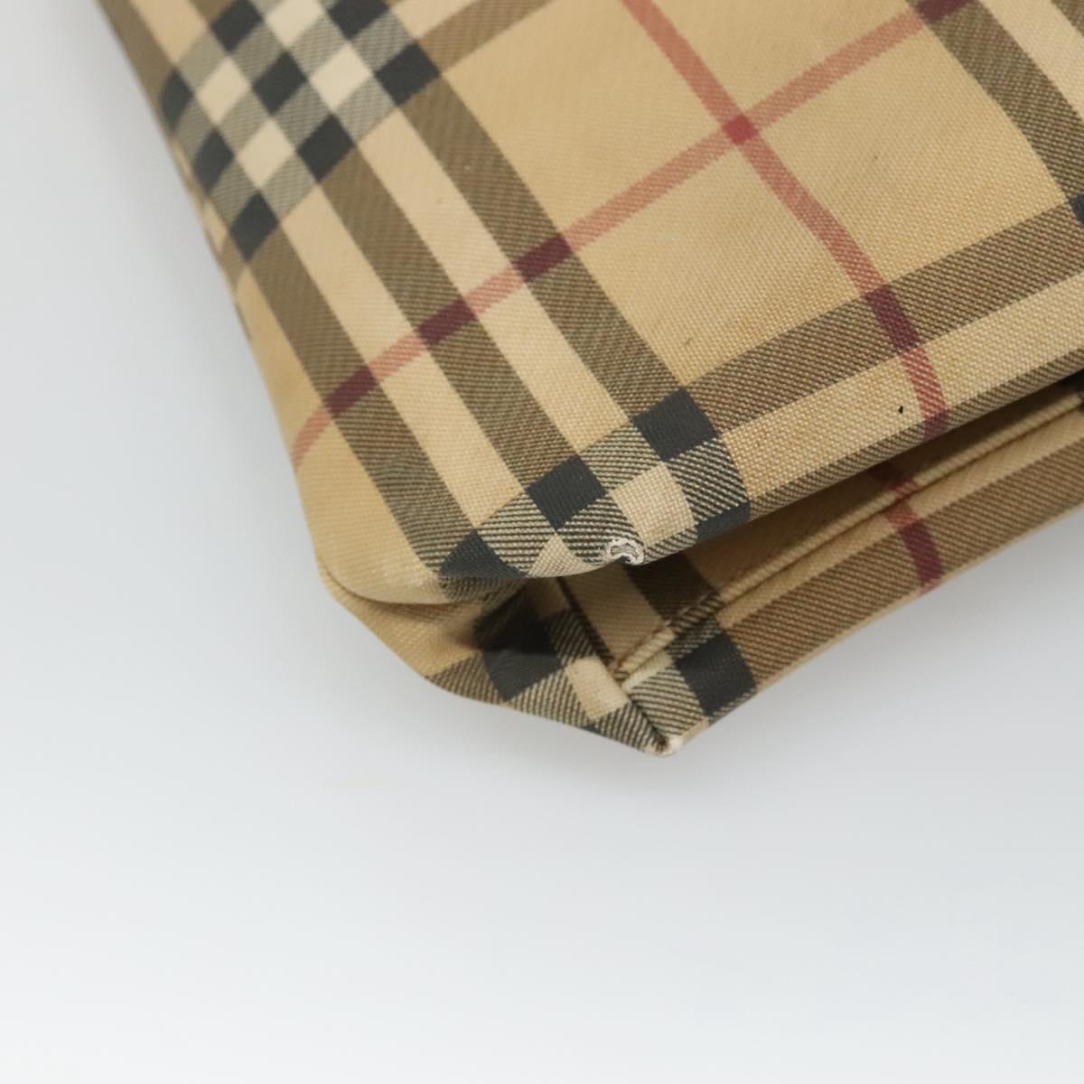 BURBERRY Nova Check Tote Bag PVC Beige Brown Auth BA619