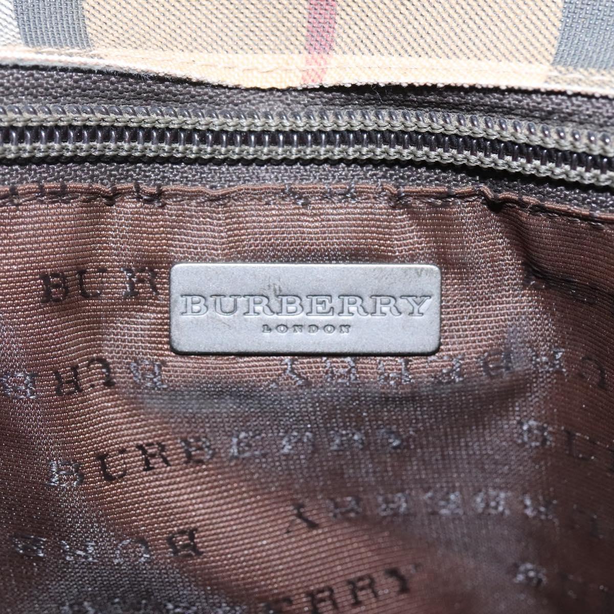 BURBERRY Nova Check Tote Bag PVC Beige Brown Auth BA619