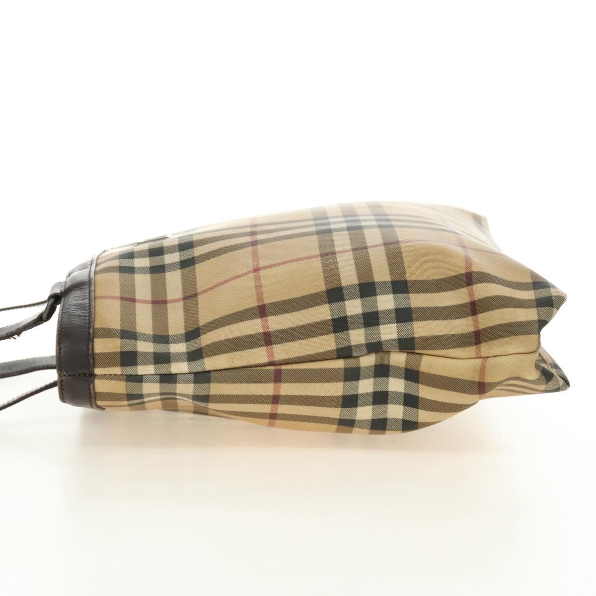 BURBERRY Nova Check Tote Bag PVC Beige Brown Auth BA619