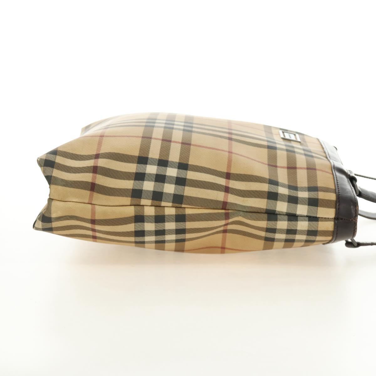 BURBERRY Nova Check Tote Bag PVC Beige Brown Auth BA619