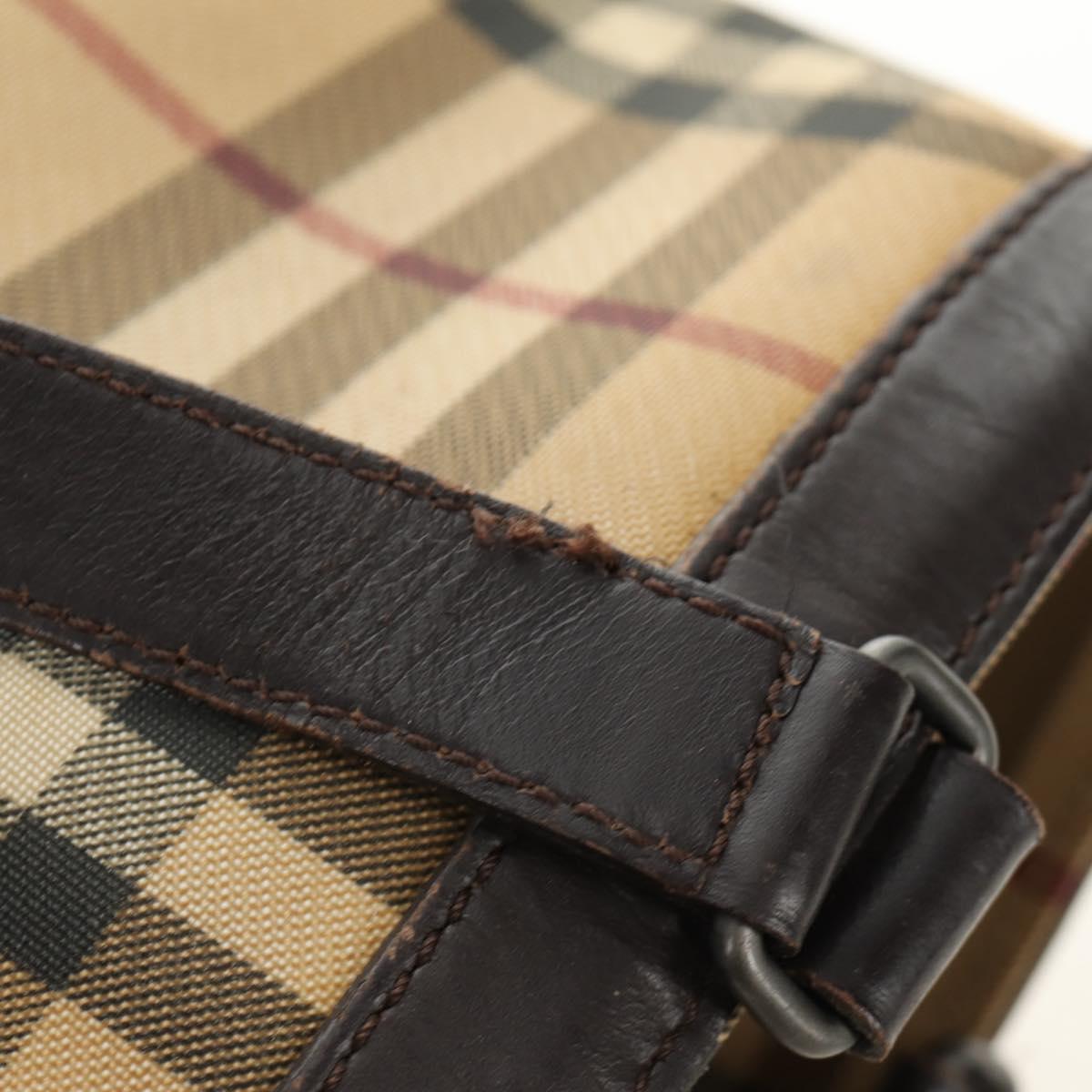 BURBERRY Nova Check Tote Bag PVC Beige Brown Auth BA619
