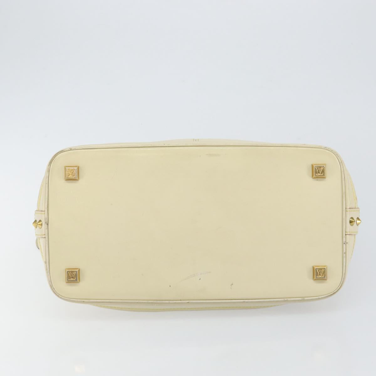 LOUIS VUITTON Suhari Lockit MM Hand Bag Leather White M91874 LV Auth BA6191