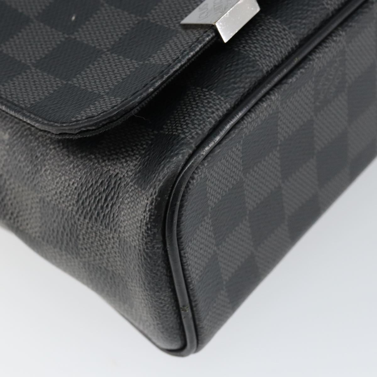LOUIS VUITTON Damier Graphite District MM Shoulder Bag N41272 LV Auth BA6198