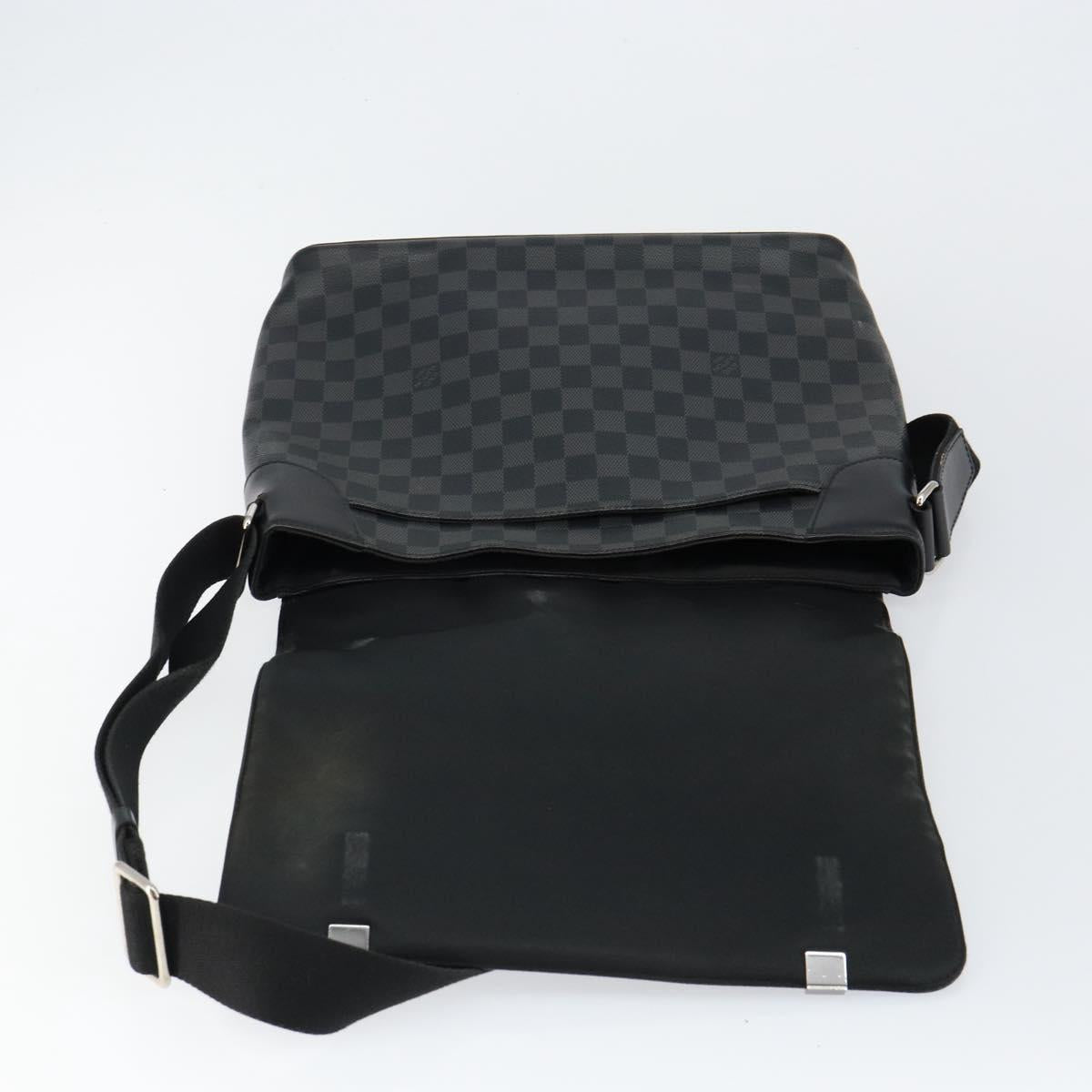 LOUIS VUITTON Damier Graphite District MM Shoulder Bag N41272 LV Auth BA6198