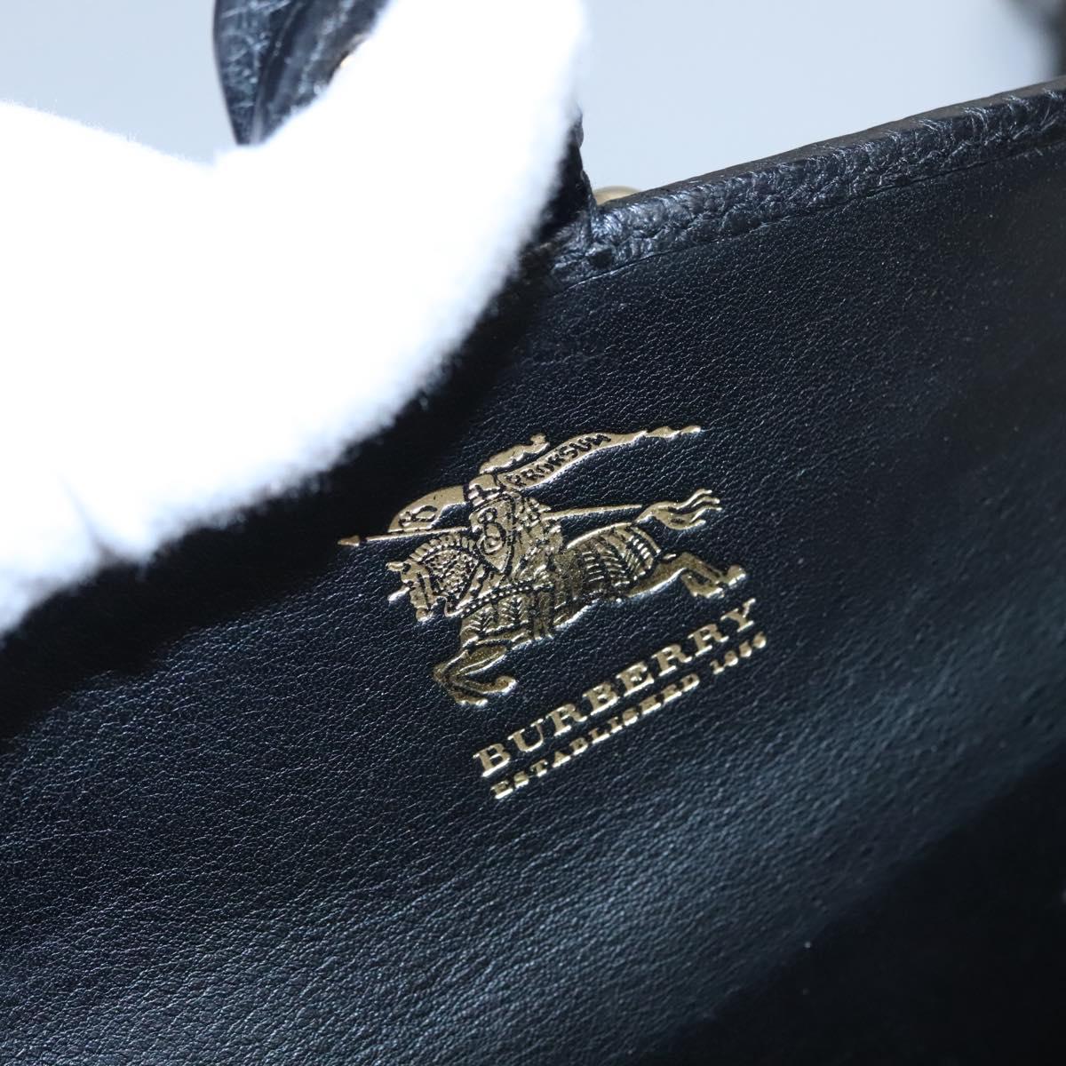 BURBERRY Nova Check Shoulder Bag Canvas Leather Beige Black gold Auth BA620