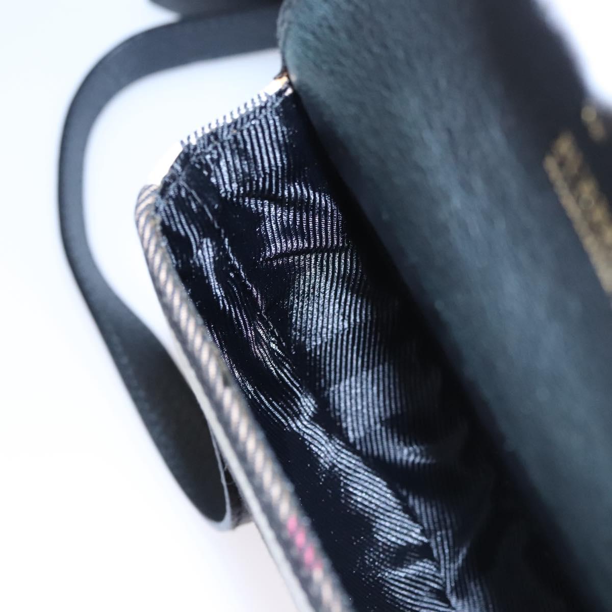 BURBERRY Nova Check Shoulder Bag Canvas Leather Beige Black gold Auth BA620