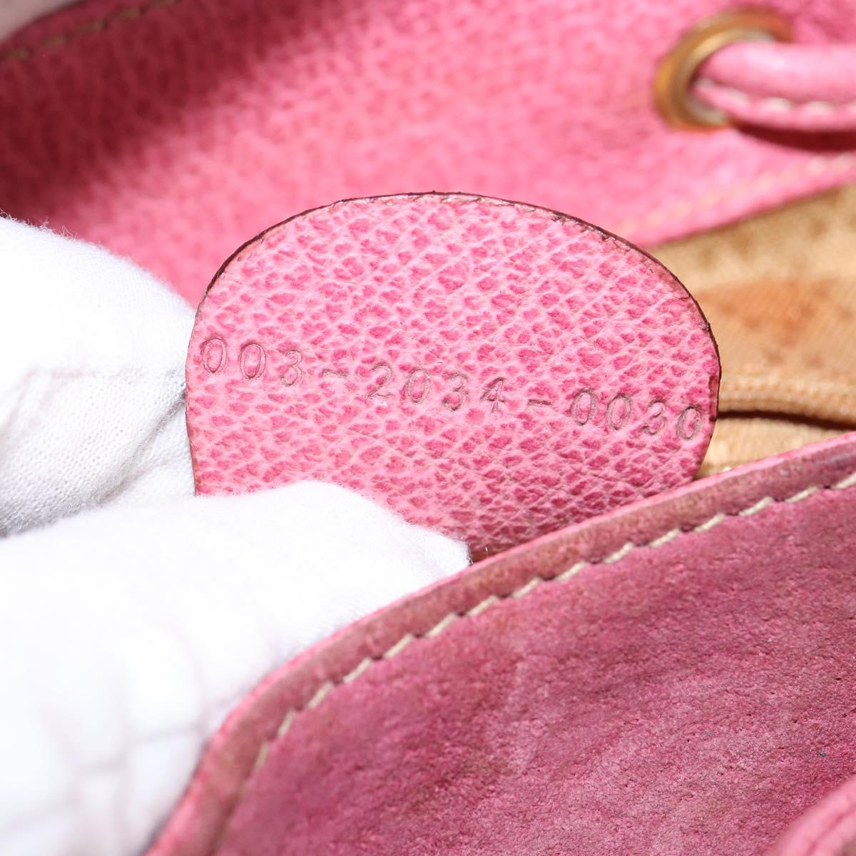GUCCI Bamboo Backpack Suede Pink Gold 003 2034 0030 Auth BA6202