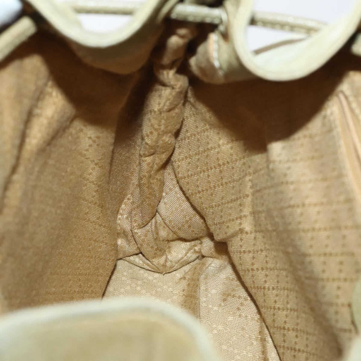 GUCCI Bamboo Backpack Suede Khaki Gold 003 58 0016 Auth BA6204