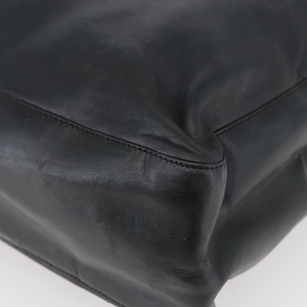 PRADA Shoulder Bag Leather Black Auth BA6207