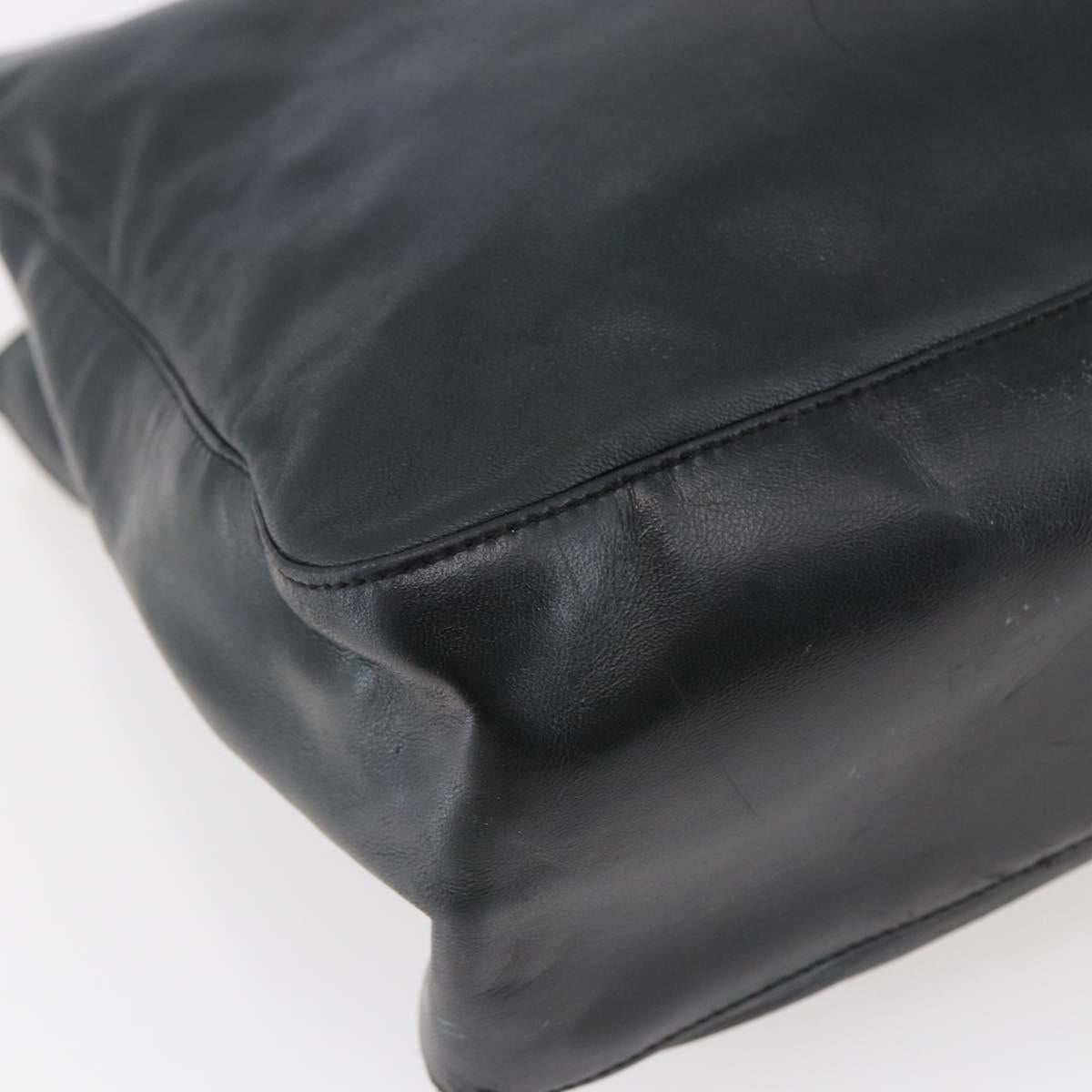 PRADA Shoulder Bag Leather Black Auth BA6207