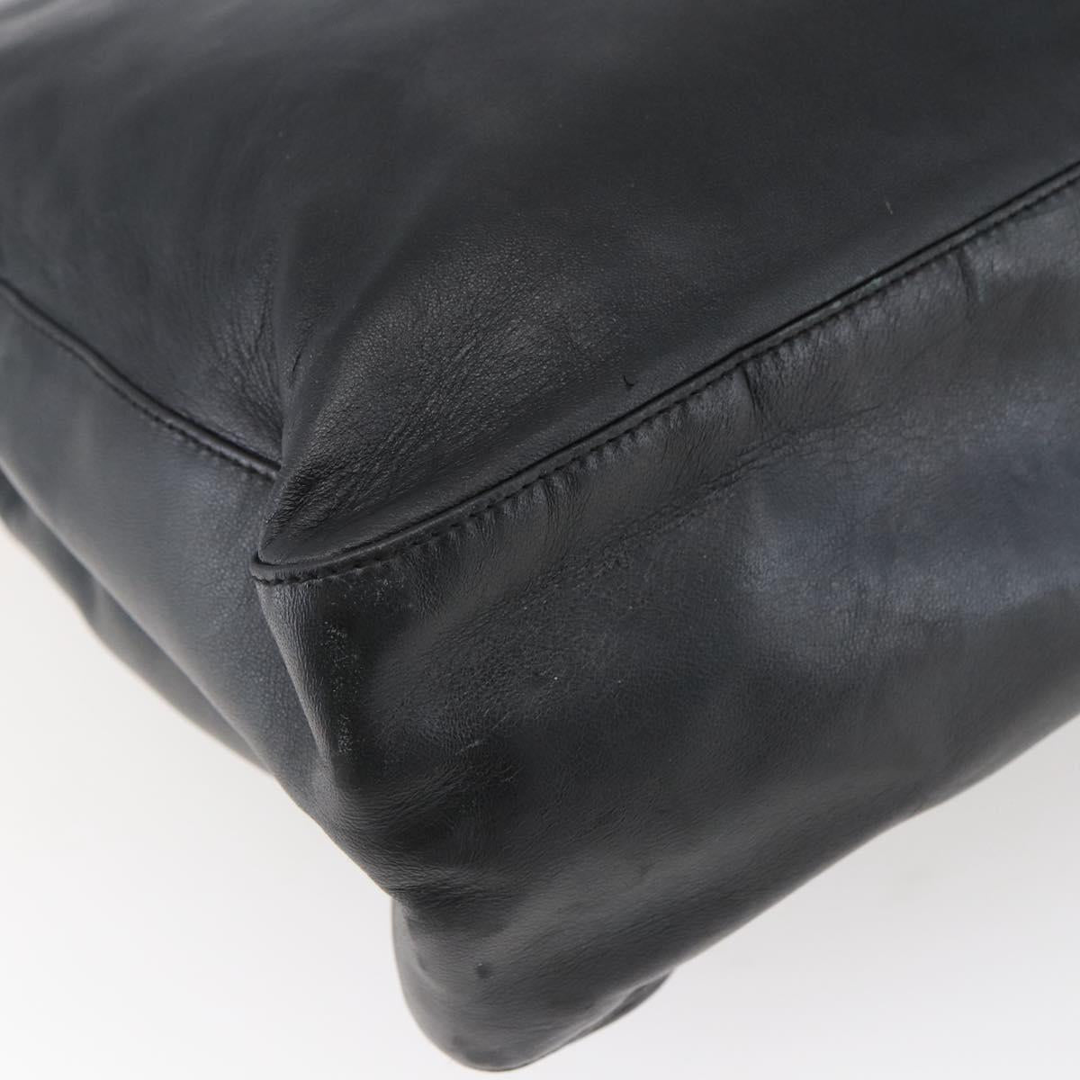 PRADA Shoulder Bag Leather Black Auth BA6207