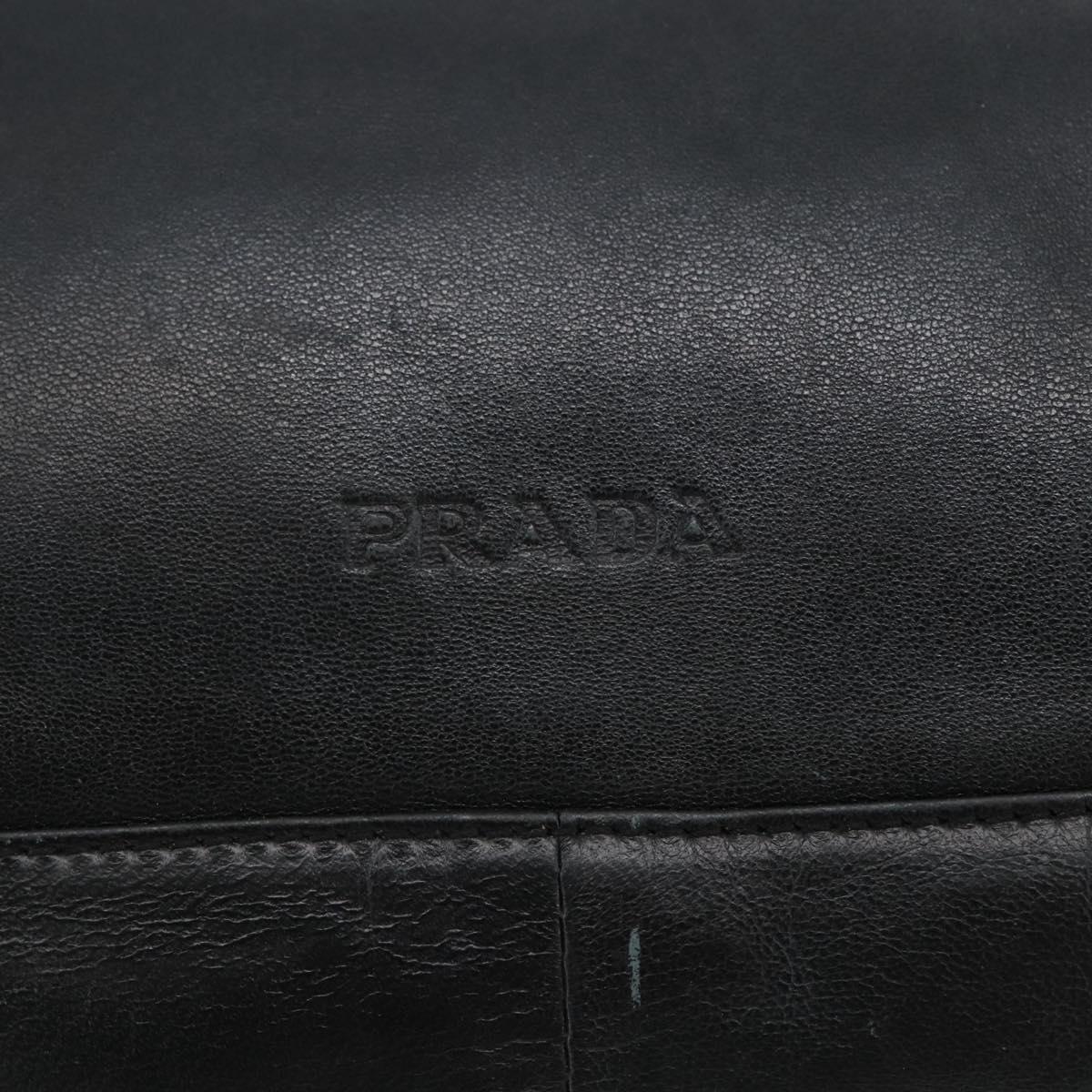 PRADA Shoulder Bag Leather Black Auth BA6207