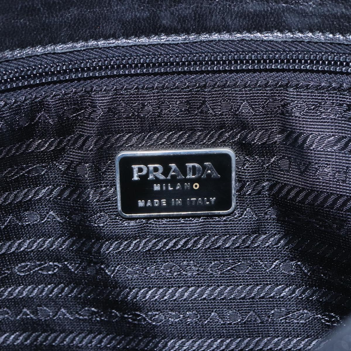 PRADA Shoulder Bag Leather Black Auth BA6207