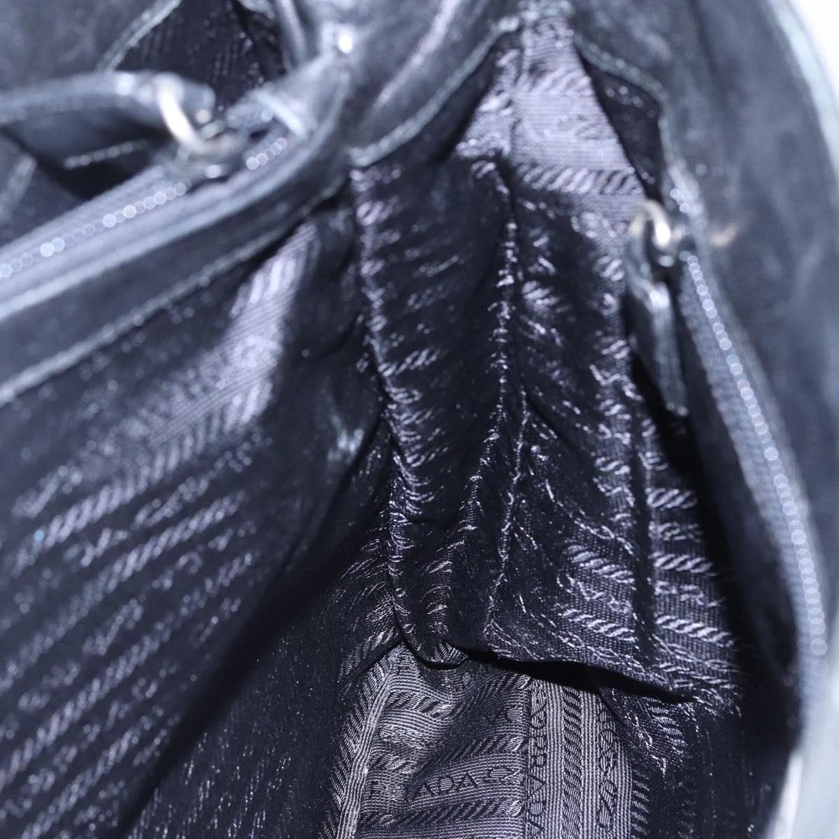 PRADA Shoulder Bag Leather Black Auth BA6207