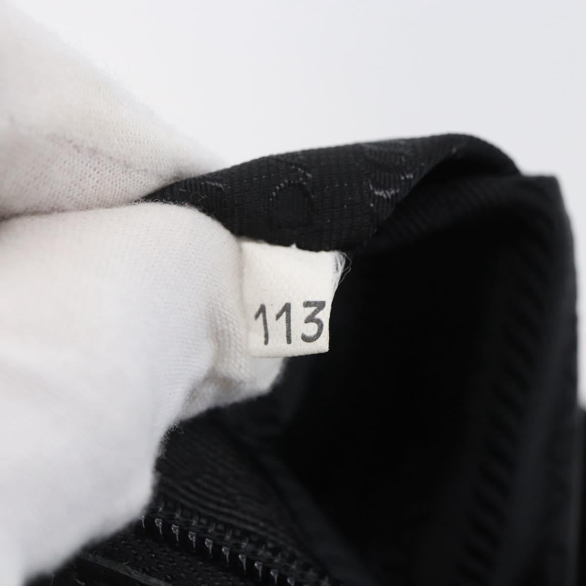 PRADA Shoulder Bag Leather Black Auth BA6207