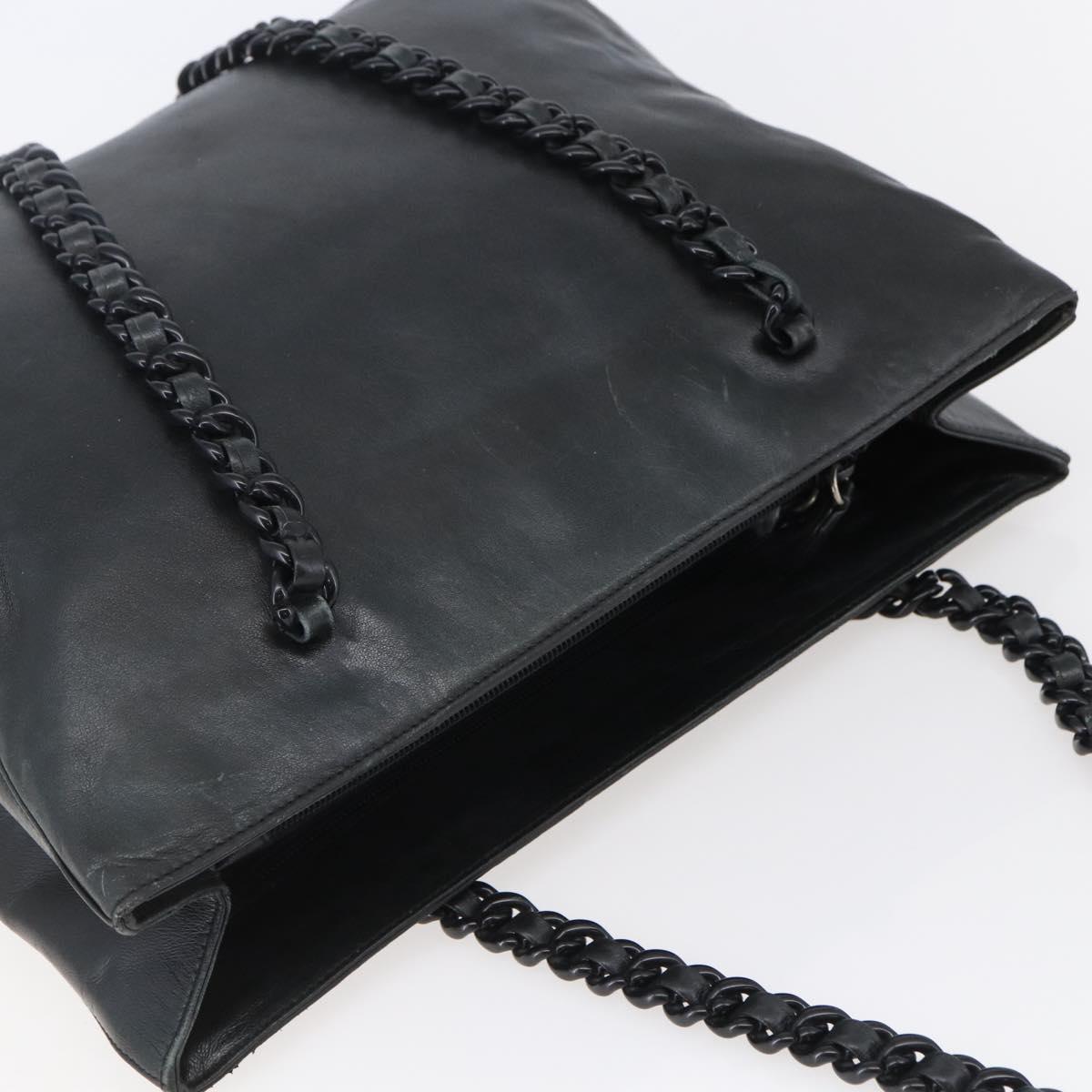 PRADA Shoulder Bag Leather Black Auth BA6207