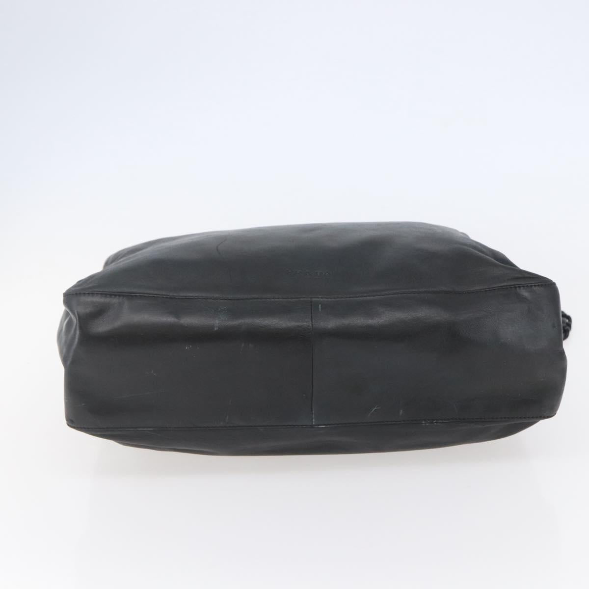 PRADA Shoulder Bag Leather Black Auth BA6207