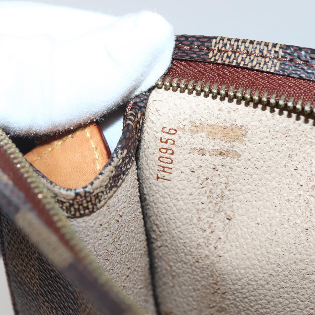 LOUIS VUITTON Damier Ebene Poche Toilette 26 Pouch N47543 LV Auth BA6219