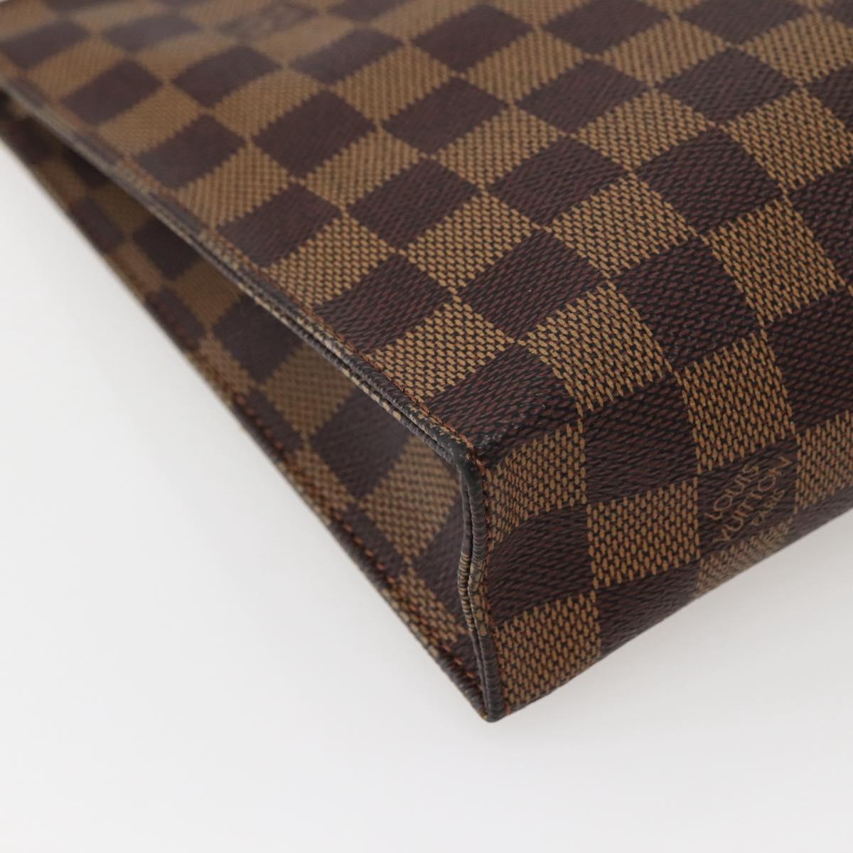 LOUIS VUITTON Damier Ebene Poche Toilette 26 Pouch N47543 LV Auth BA6219