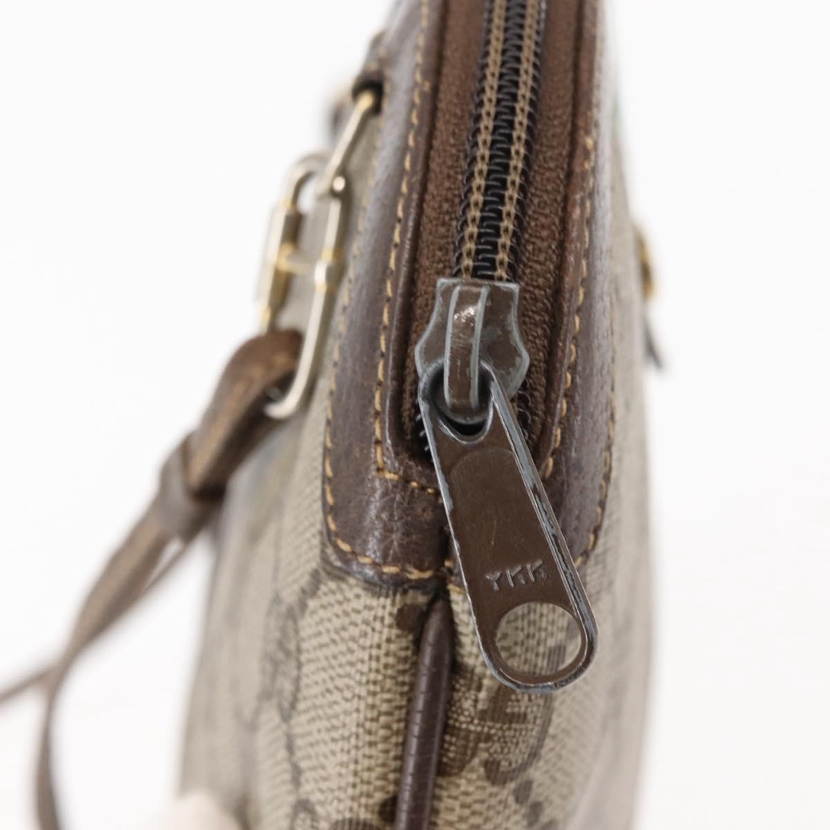 GUCCI GG Supreme Web Sherry Line Bag PVC Beige Gold Red 904 02 047 Auth BA6221