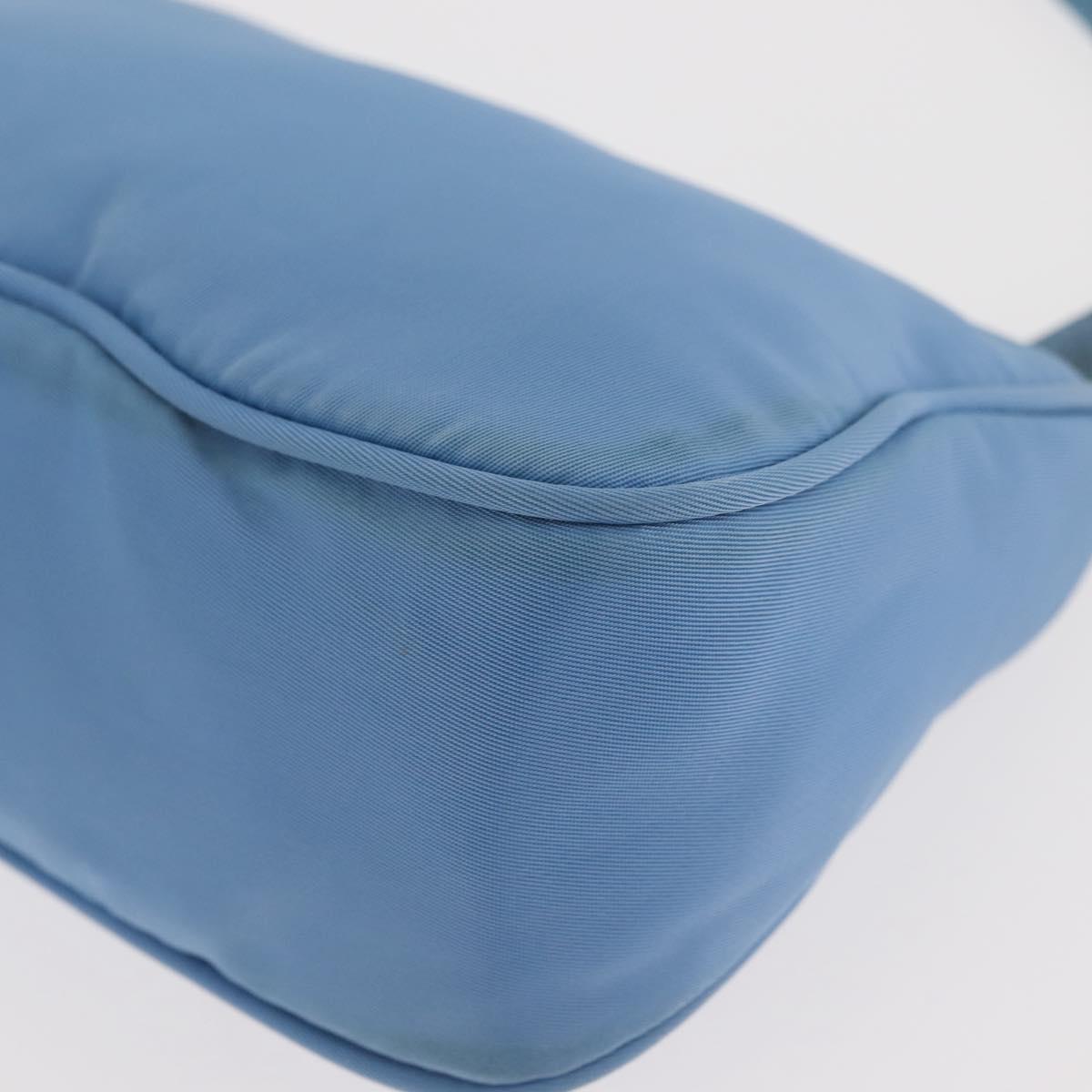 PRADA Accessory Pouch Nylon Light Blue Silver Auth BA6228