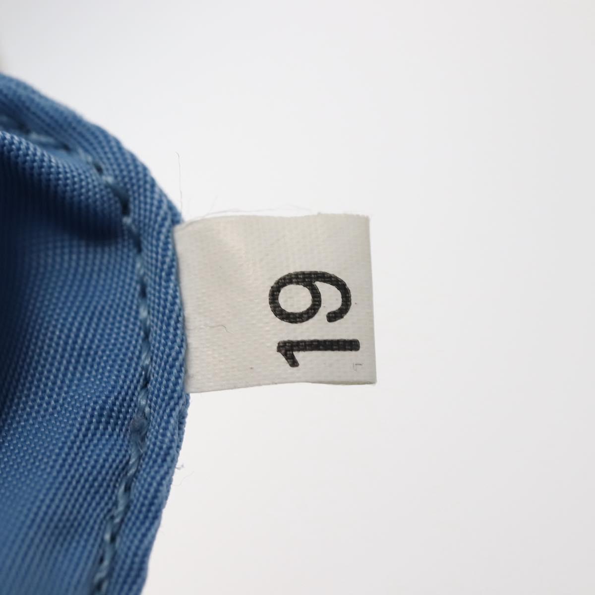 PRADA Accessory Pouch Nylon Light Blue Silver Auth BA6228