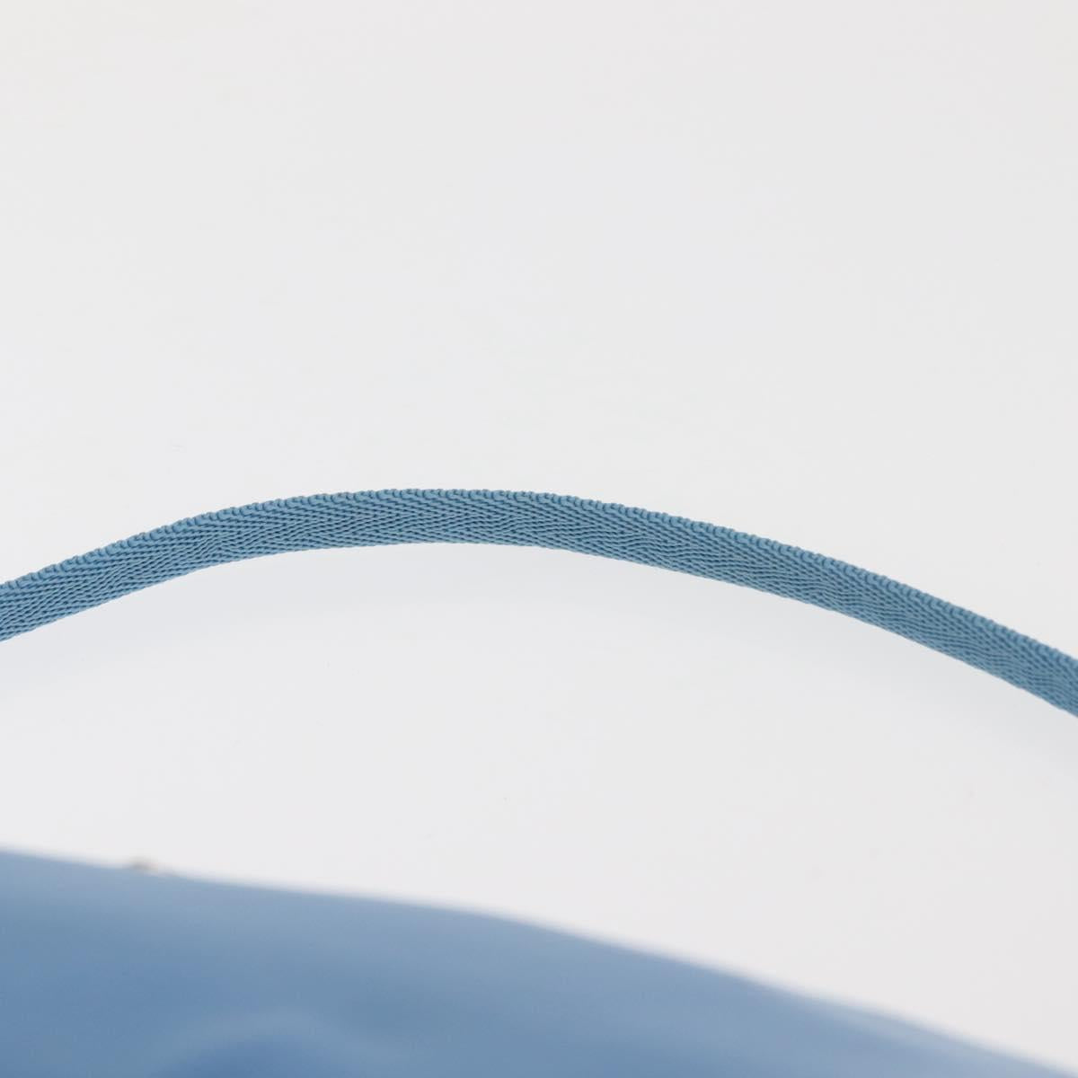 PRADA Accessory Pouch Nylon Light Blue Silver Auth BA6228