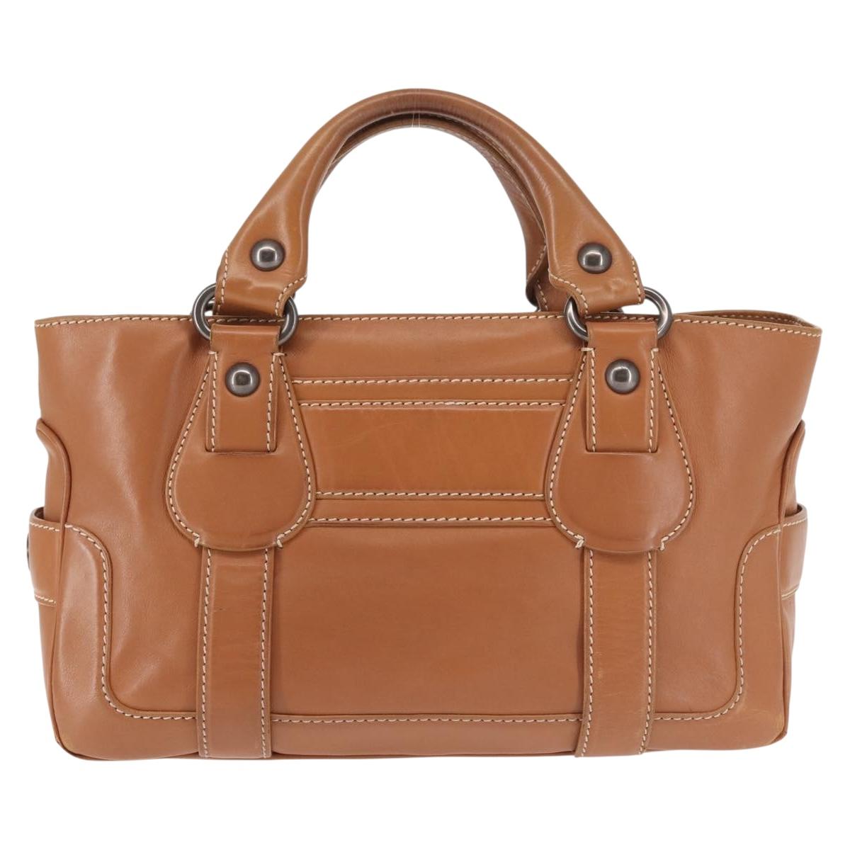 CELINE Boogie bag Hand Bag Leather Brown Auth BA6238