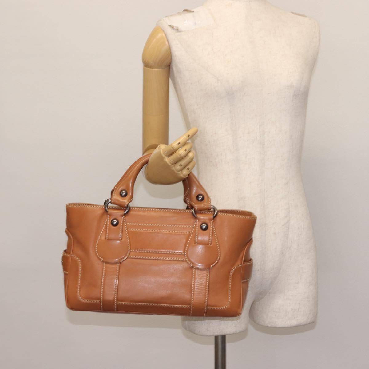 CELINE Boogie bag Hand Bag Leather Brown Auth BA6238