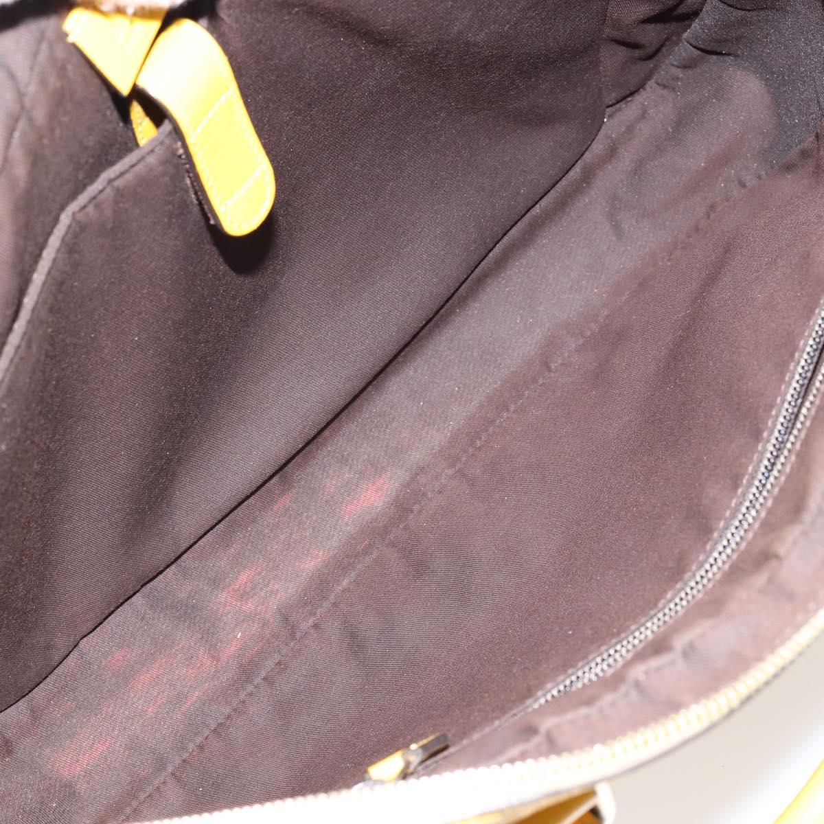 GUCCI Diamante Business Bag Leather Beige Gold 344357 Auth BA6240