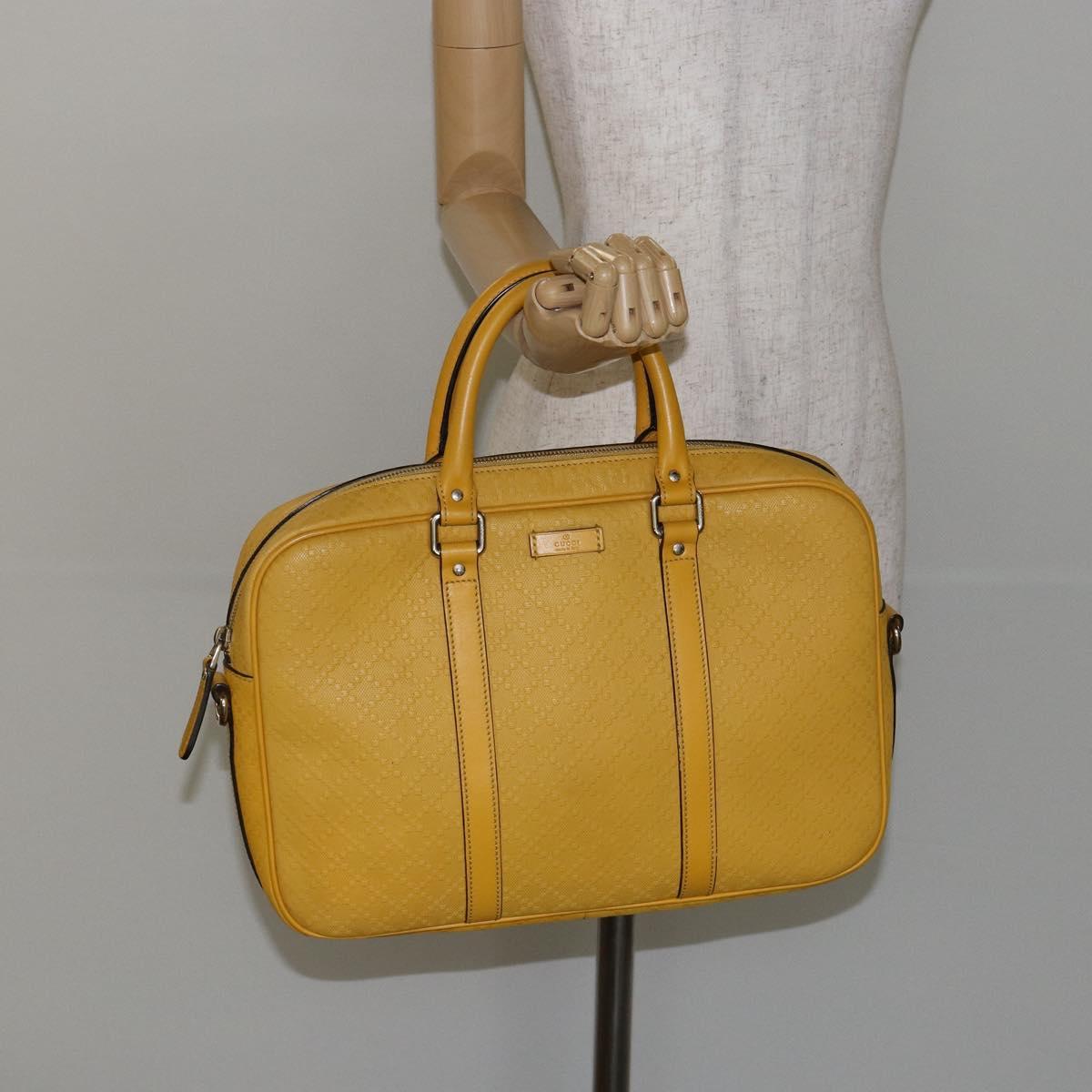 GUCCI Diamante Business Bag Leather Beige Gold 344357 Auth BA6240