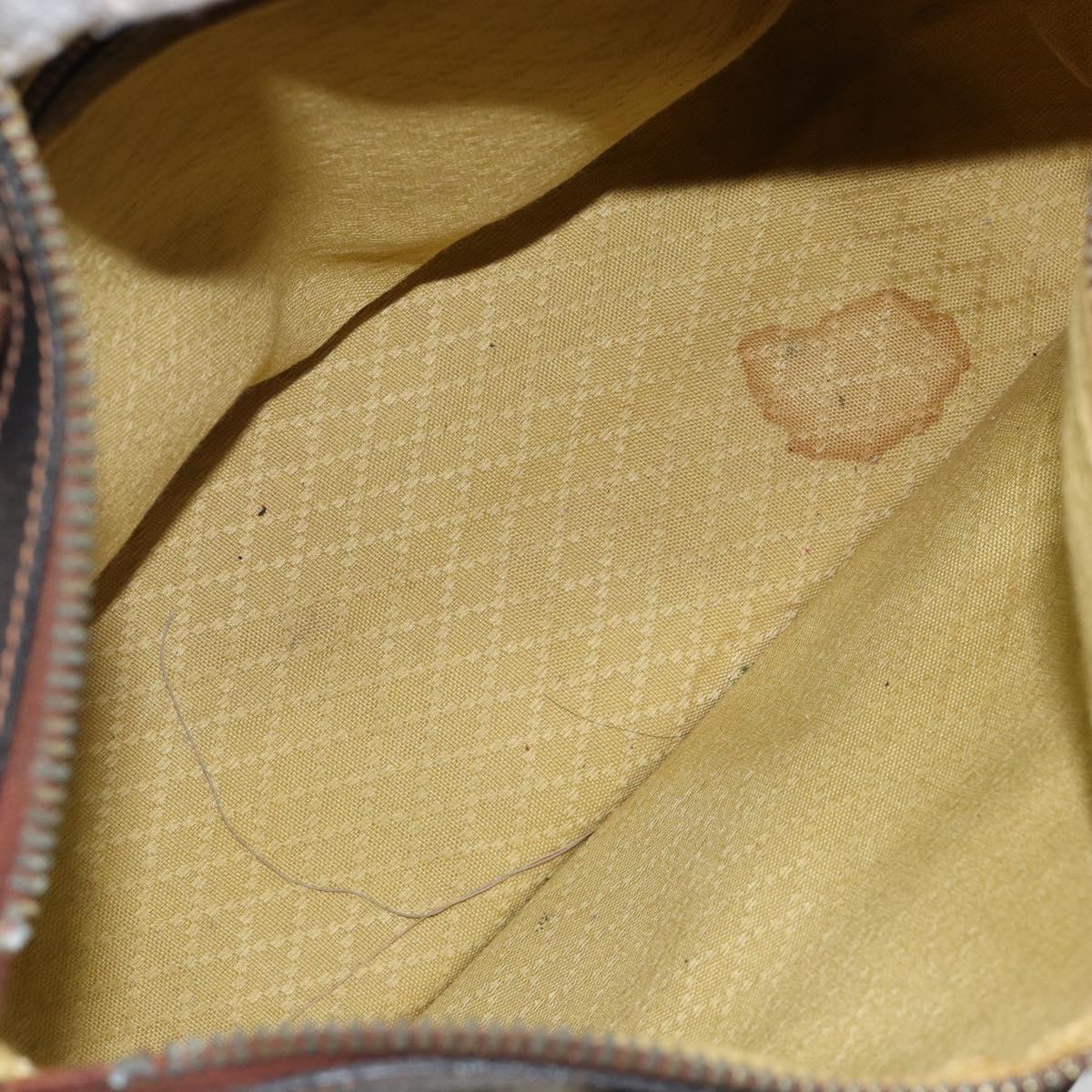 GUCCI GG Supreme Web Sherry Line Hand Bag PVC Beige Gold Red Auth BA6243