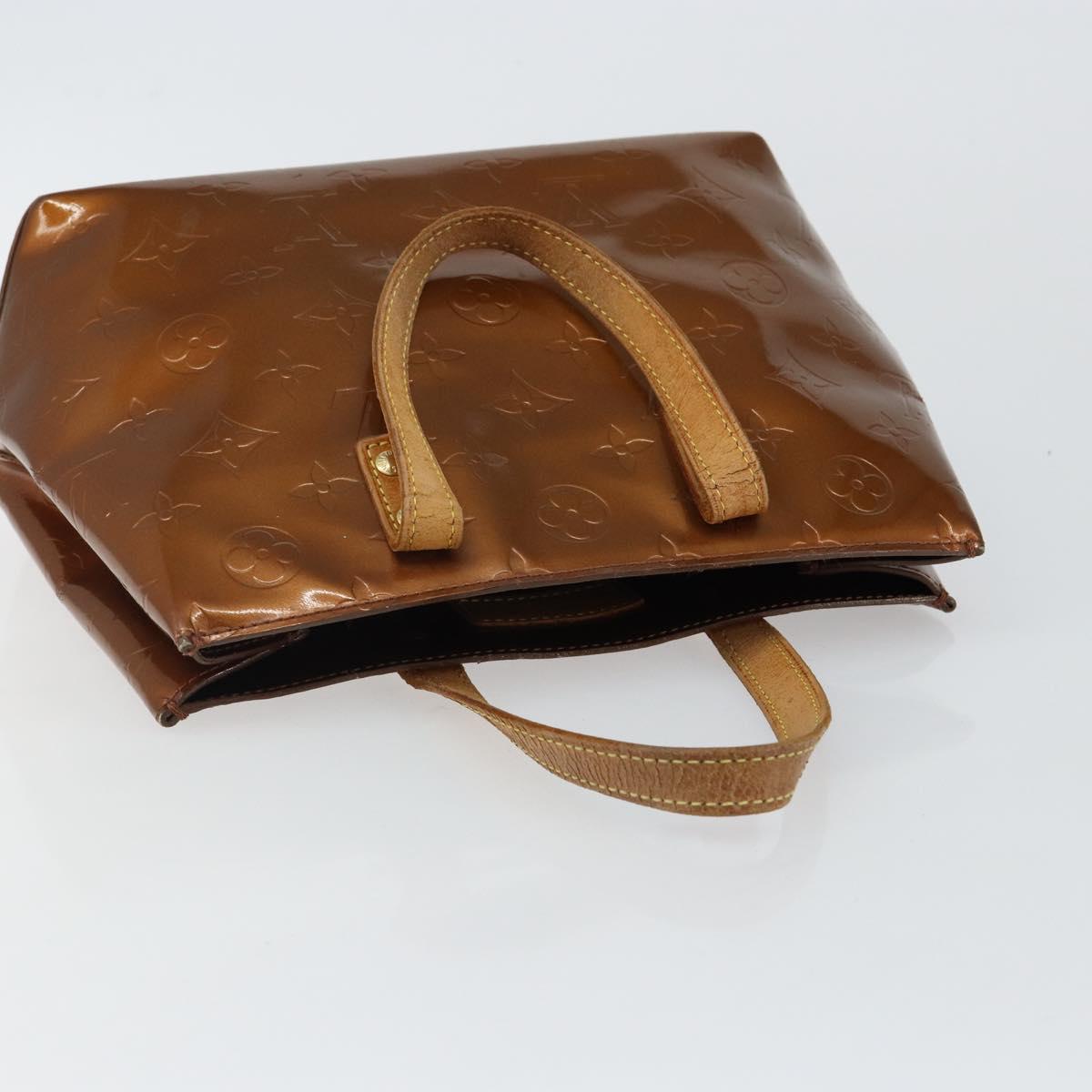 LOUIS VUITTON Monogram Vernis Reade PM Hand Bag Bronze M91146 LV Auth BA6257