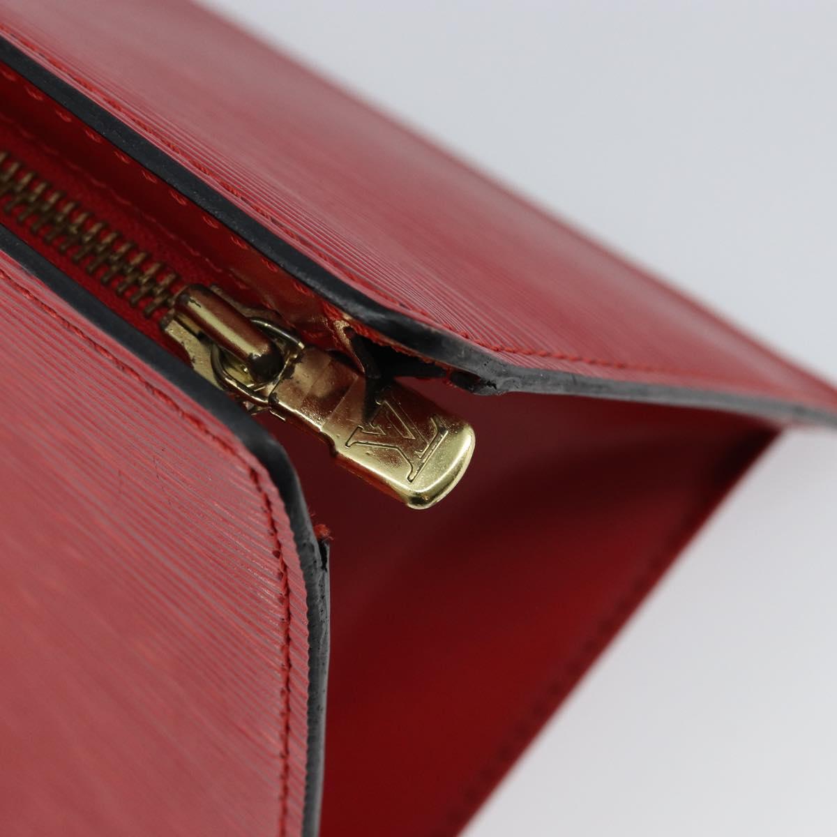 LOUIS VUITTON Epi Sac Triangle Hand Bag Red M52097 LV Auth BA6260