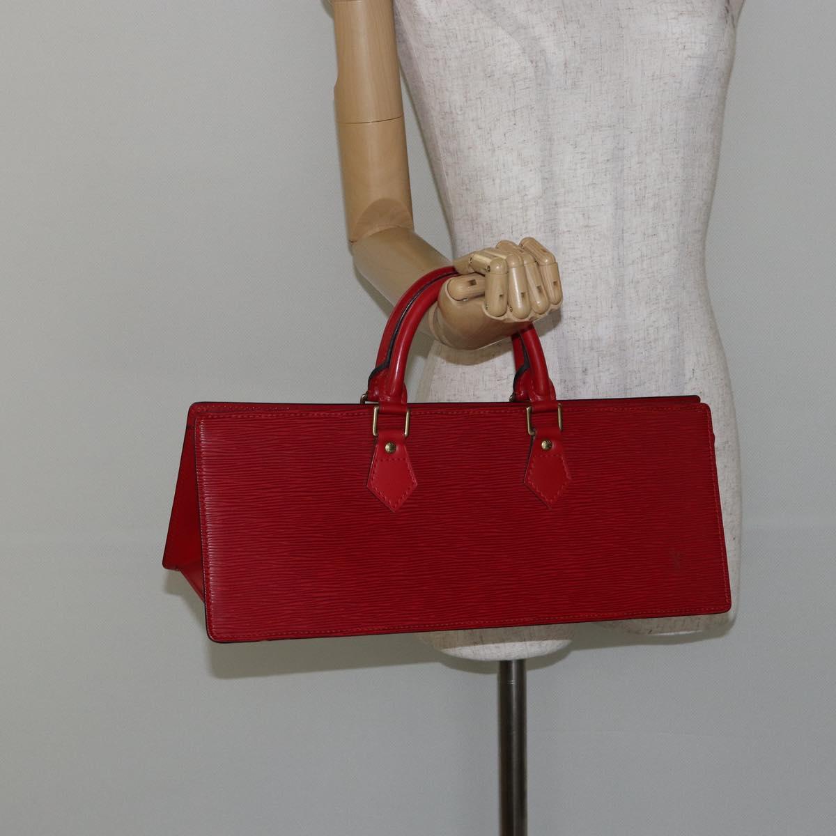 LOUIS VUITTON Epi Sac Triangle Hand Bag Red M52097 LV Auth BA6260