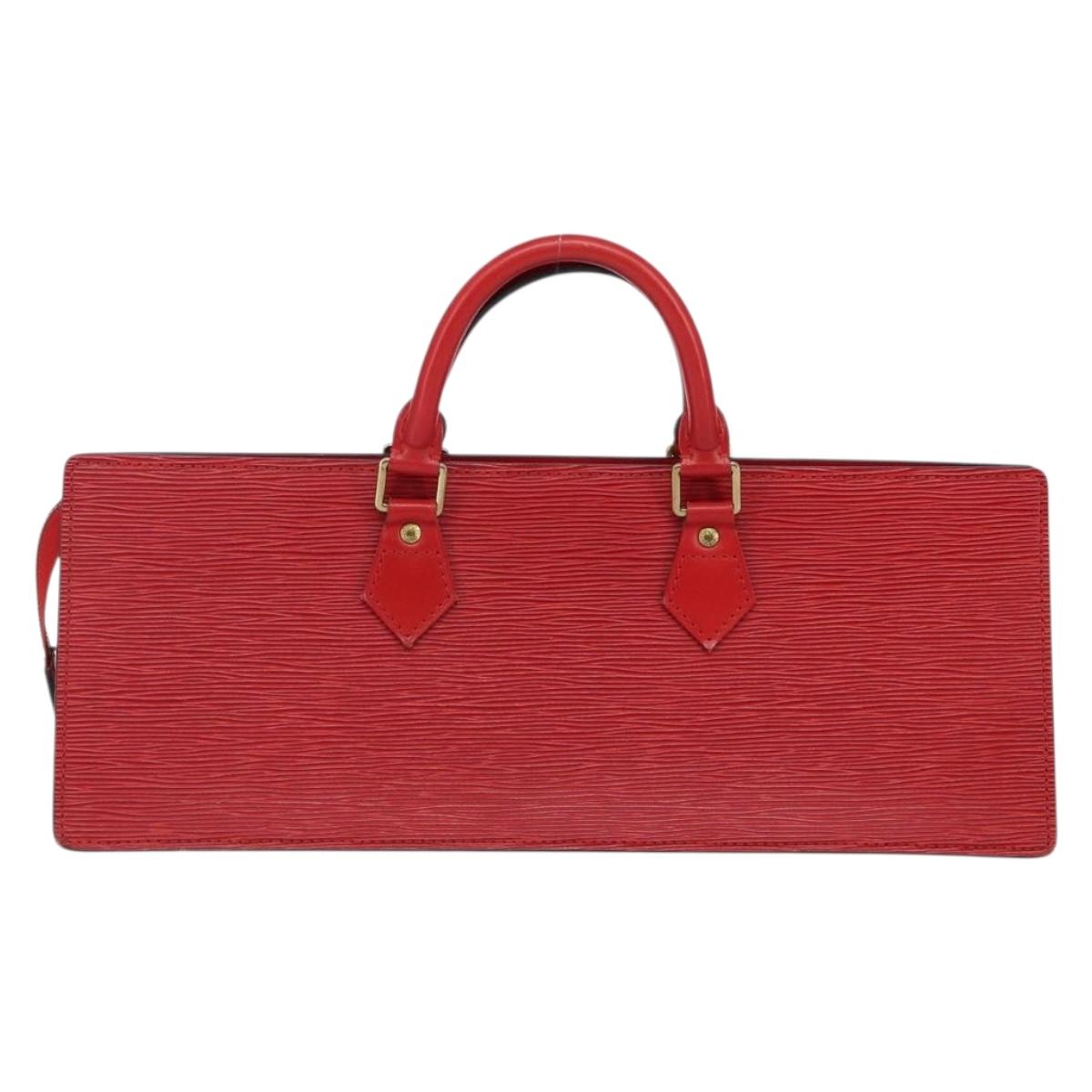 LOUIS VUITTON Epi Sac Triangle Hand Bag Red M52097 LV Auth BA6260