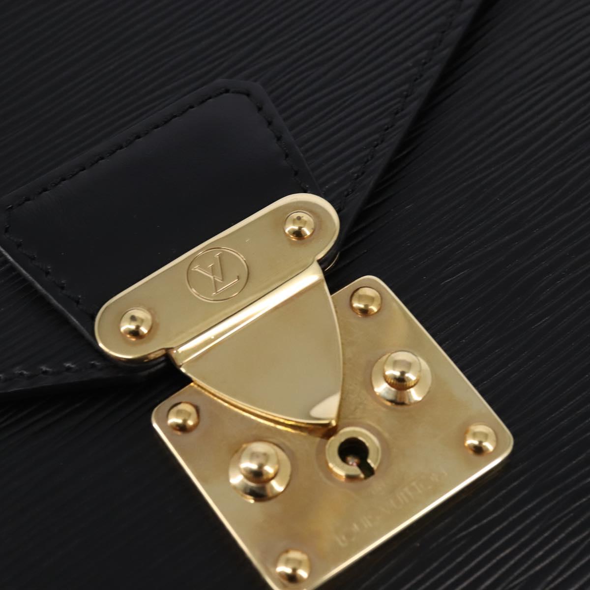 LOUIS VUITTON Epi Porte Documents Bandouliere Black M54462 LV Auth BA6261