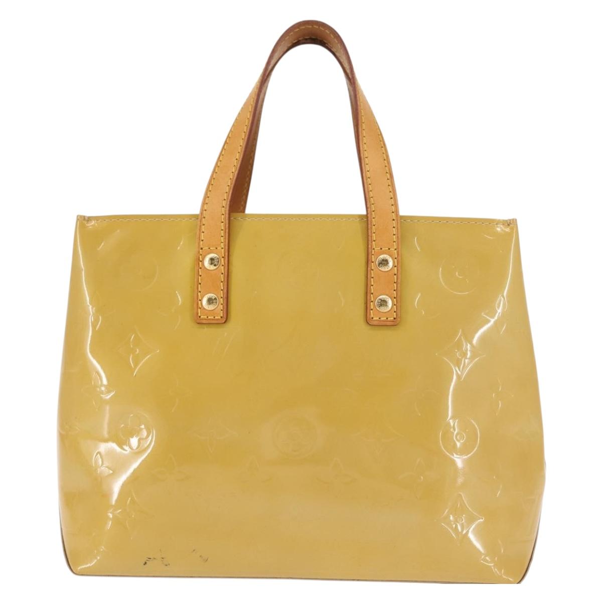 LOUIS VUITTON Monogram Vernis Reade PM Hand Bag Beige M91334 LV Auth BA6262