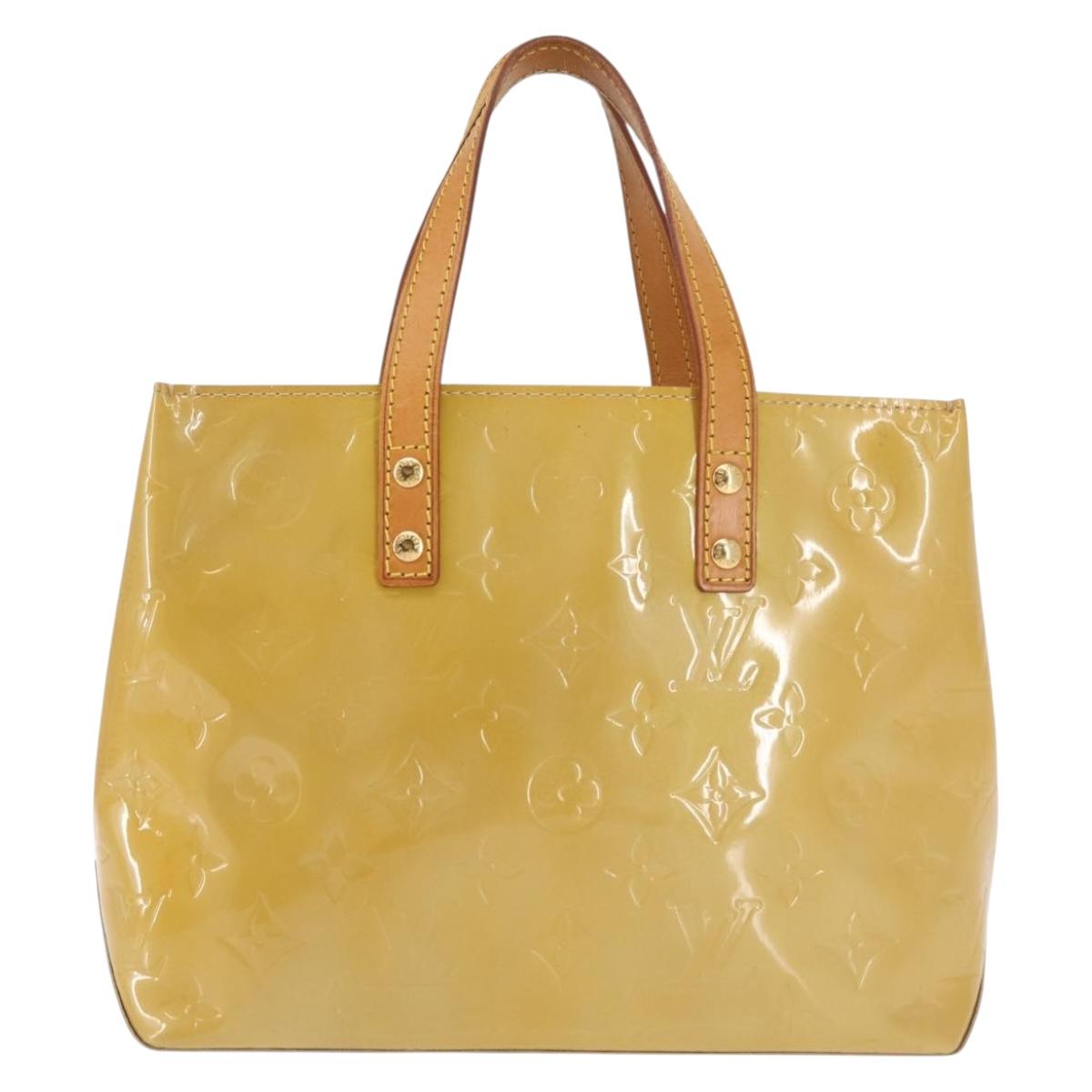 LOUIS VUITTON Monogram Vernis Reade PM Hand Bag Beige M91334 LV Auth BA6262