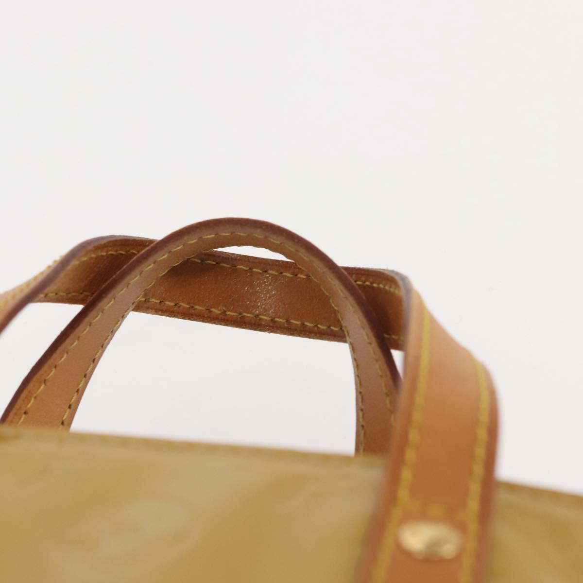 LOUIS VUITTON Monogram Vernis Reade PM Hand Bag Beige M91334 LV Auth BA6262