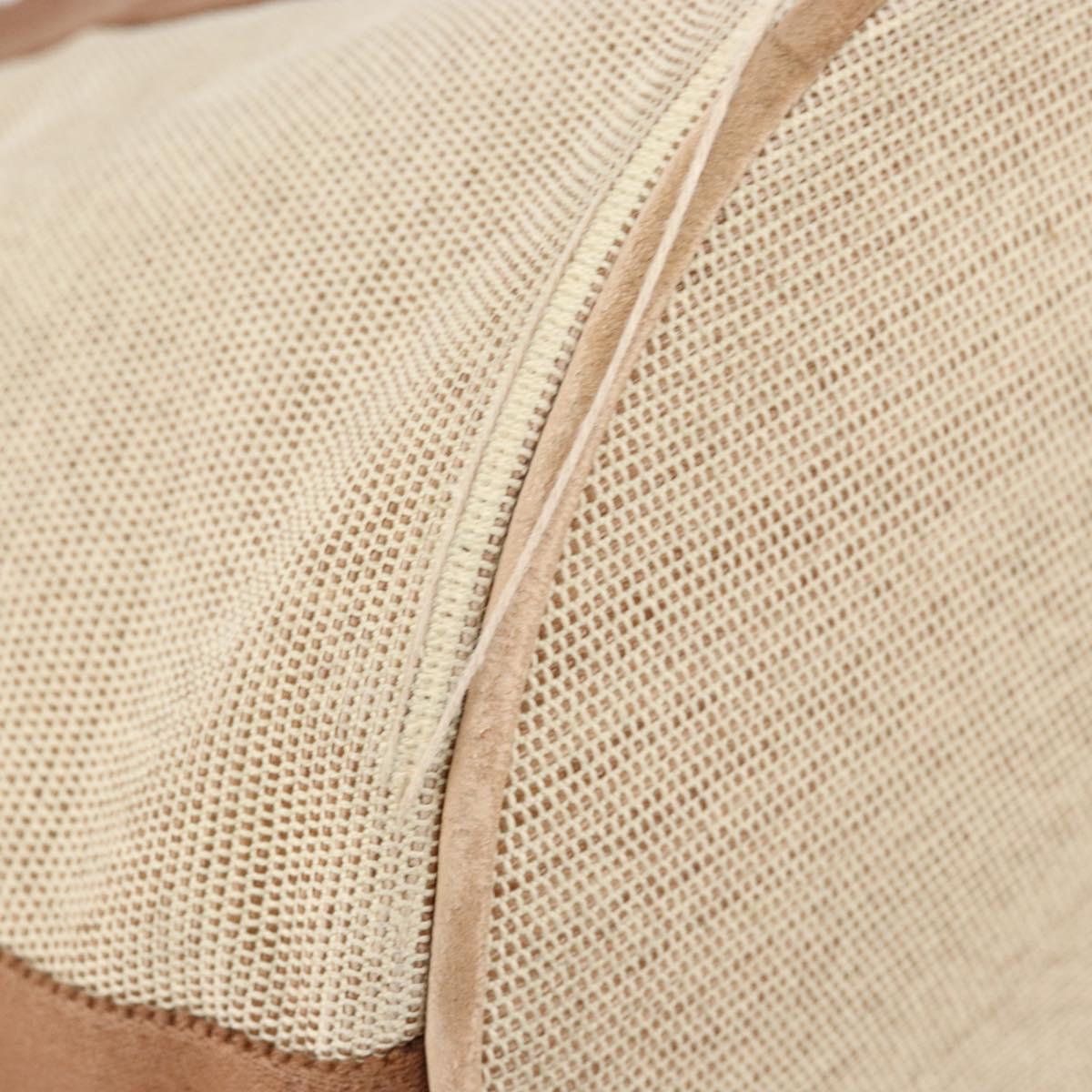 HERMES Sakso MM Hand Bag Canvas Beige Auth BA6270