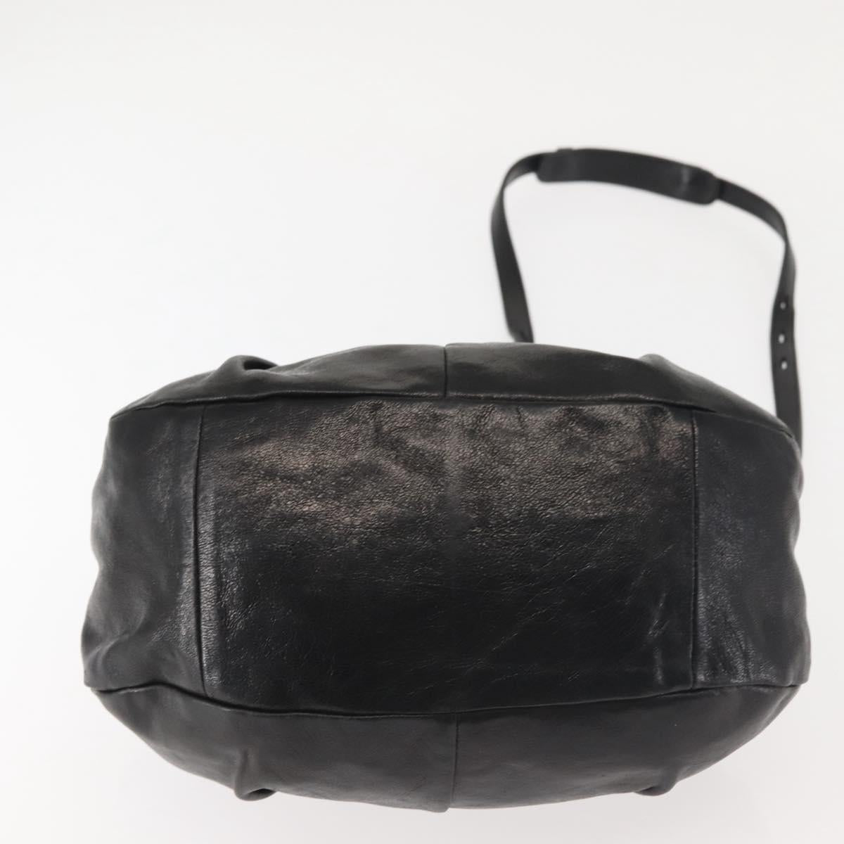 Chloe Etel Hand Bag Leather 2way Black Gold Auth BA6272